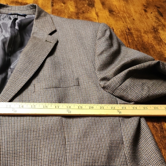 RALPH LAUREN | Gray Houndstooth 100% Wool Two Button Notched Lapel Blazer | 52L - Picture 11 of 16